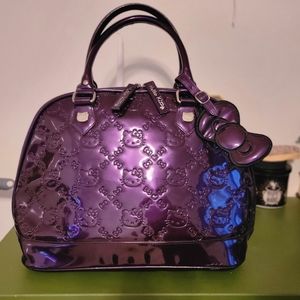RARE Loungefly Loves Hello Kitty Purple Patent Leather Shoulder Bag